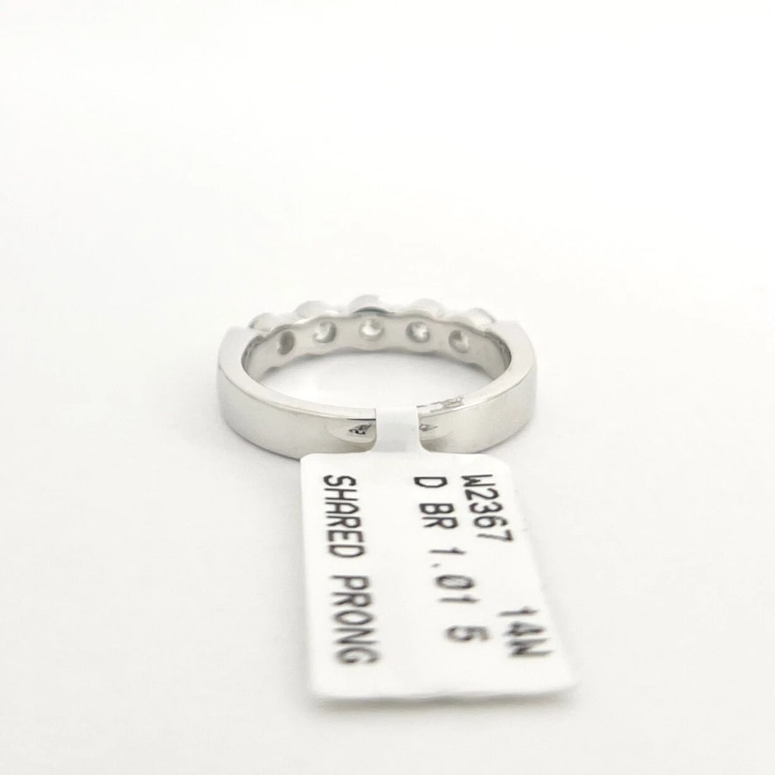 5-Stone Round Diamond Wedding Band Anniversary Ring 14K White Gold, 1.01 CTW - 8