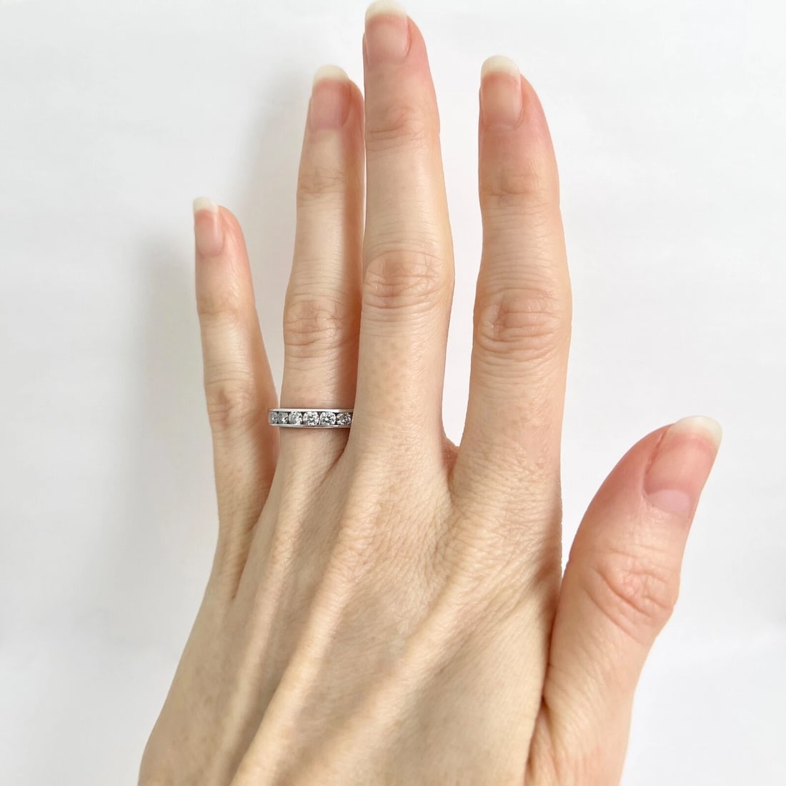 Round Diamond Channel-Set Wedding Band Ring 14K White Gold, .42 CTW - 3