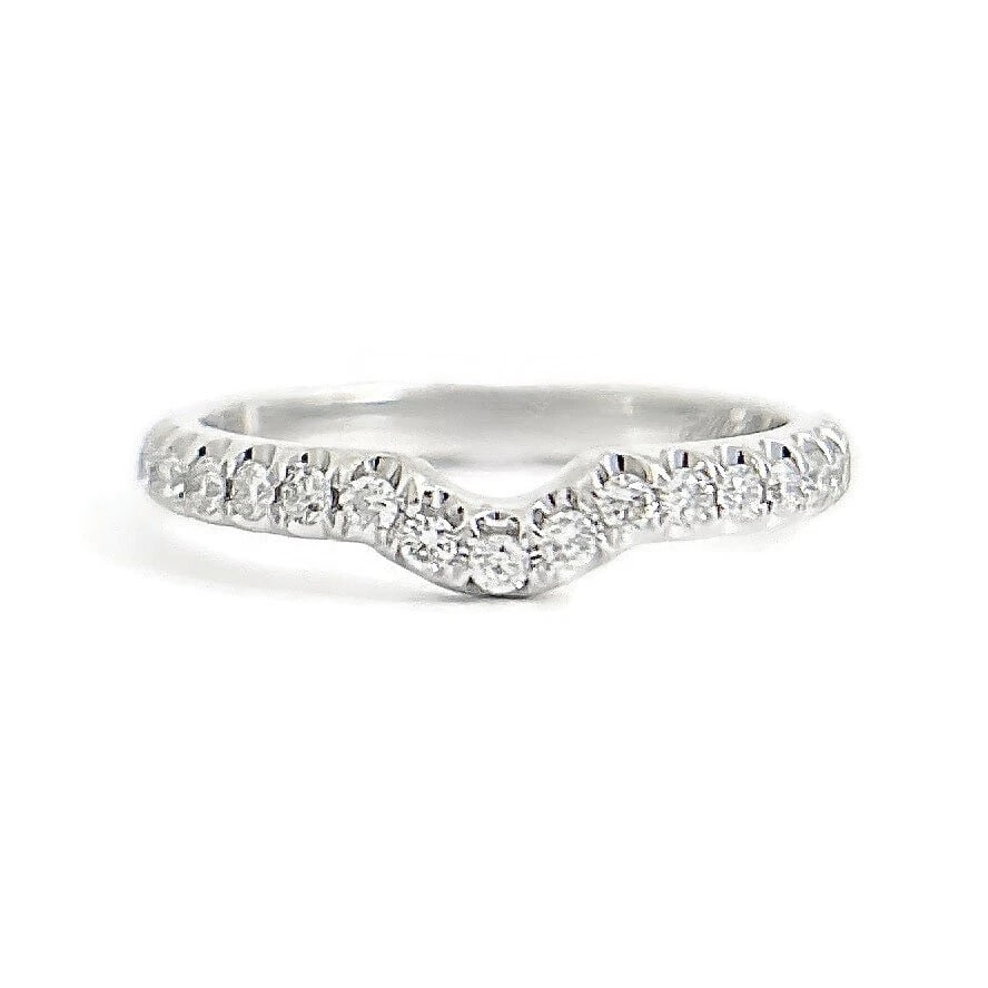 Neil Lane Curved Diamond Wedding Band Ring 14K White Gold, .36 CTW (1 of 9)