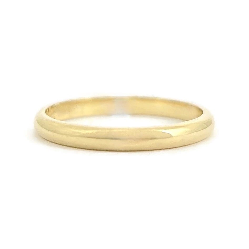 Thin Plain Classic Wedding Band Ring 14K Yellow Gold, Size 6, 2 mm (1 of 8)