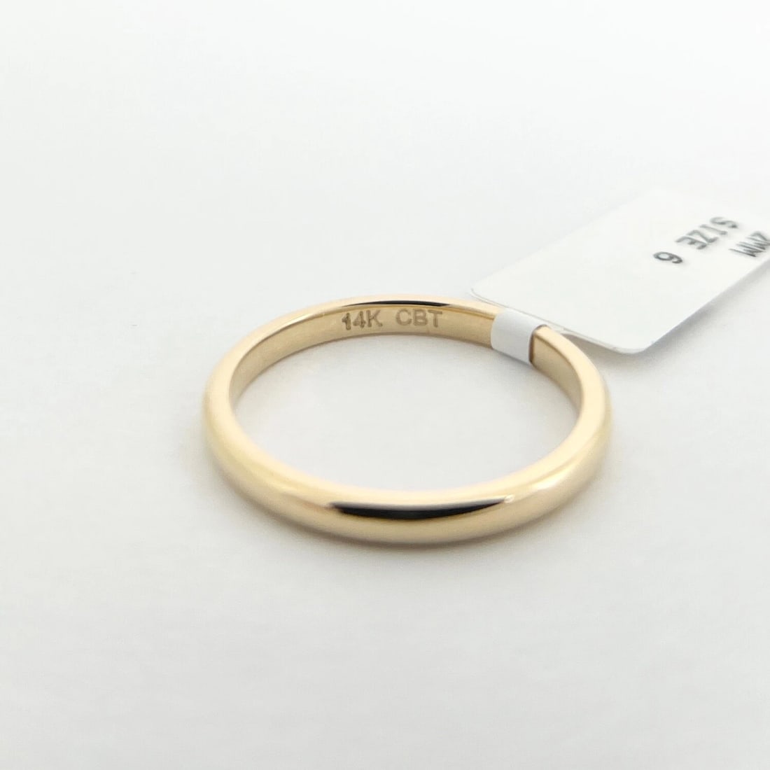 Thin Plain Classic Wedding Band Ring 14K Yellow Gold, Size 6, 2 mm - 8