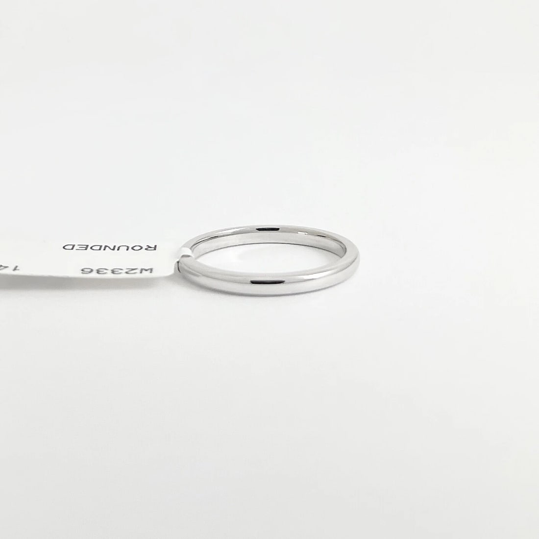 Thin Plain Classic Wedding Band Ring 14K White Gold, Size 6, 2 mm - 7