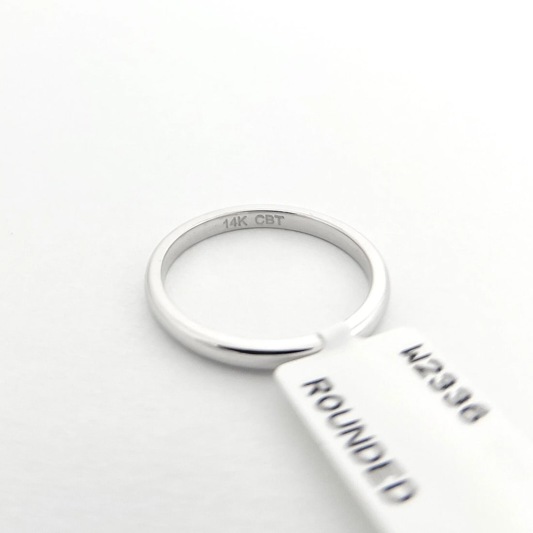 Thin Plain Classic Wedding Band Ring 14K White Gold, Size 6, 2 mm - 8