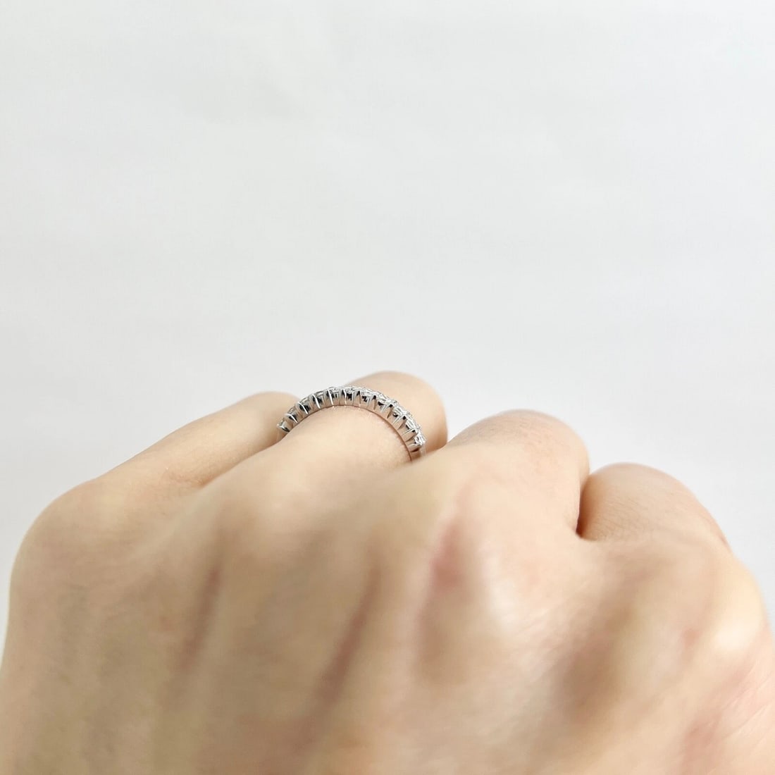 11-Stone Princess Cut Diamond Wedding Band Ring 14K White Gold .62 CTW - 7