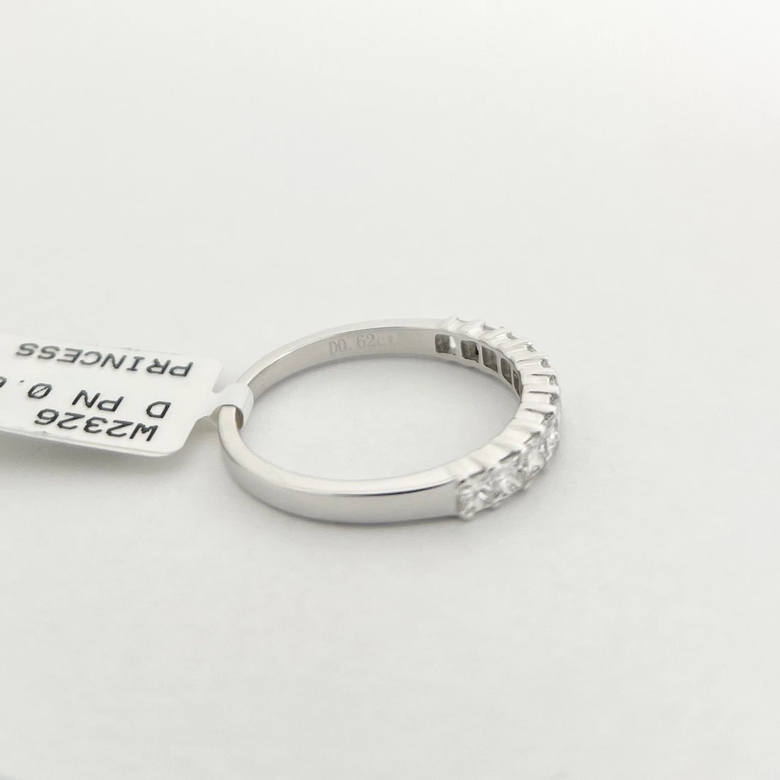 11-Stone Princess Cut Diamond Wedding Band Ring 14K White Gold .62 CTW - 9