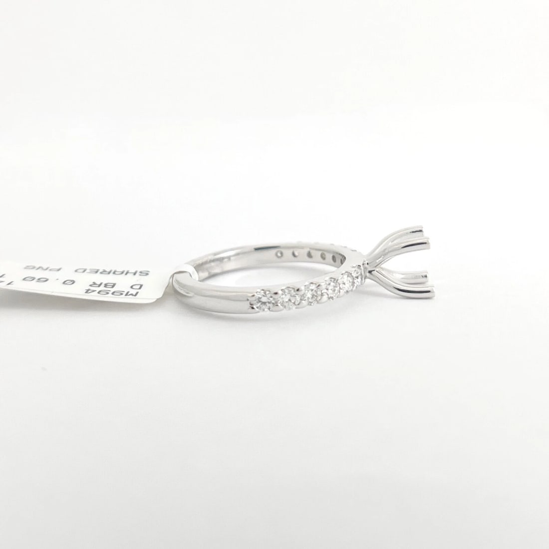 4-Prong Diamond Band Engagement Ring Setting Mounting 14K White Gold .60 CTW - 10