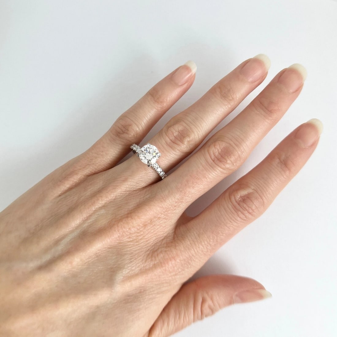 4-Prong Diamond Band Engagement Ring Setting Mounting 14K White Gold .60 CTW - 3