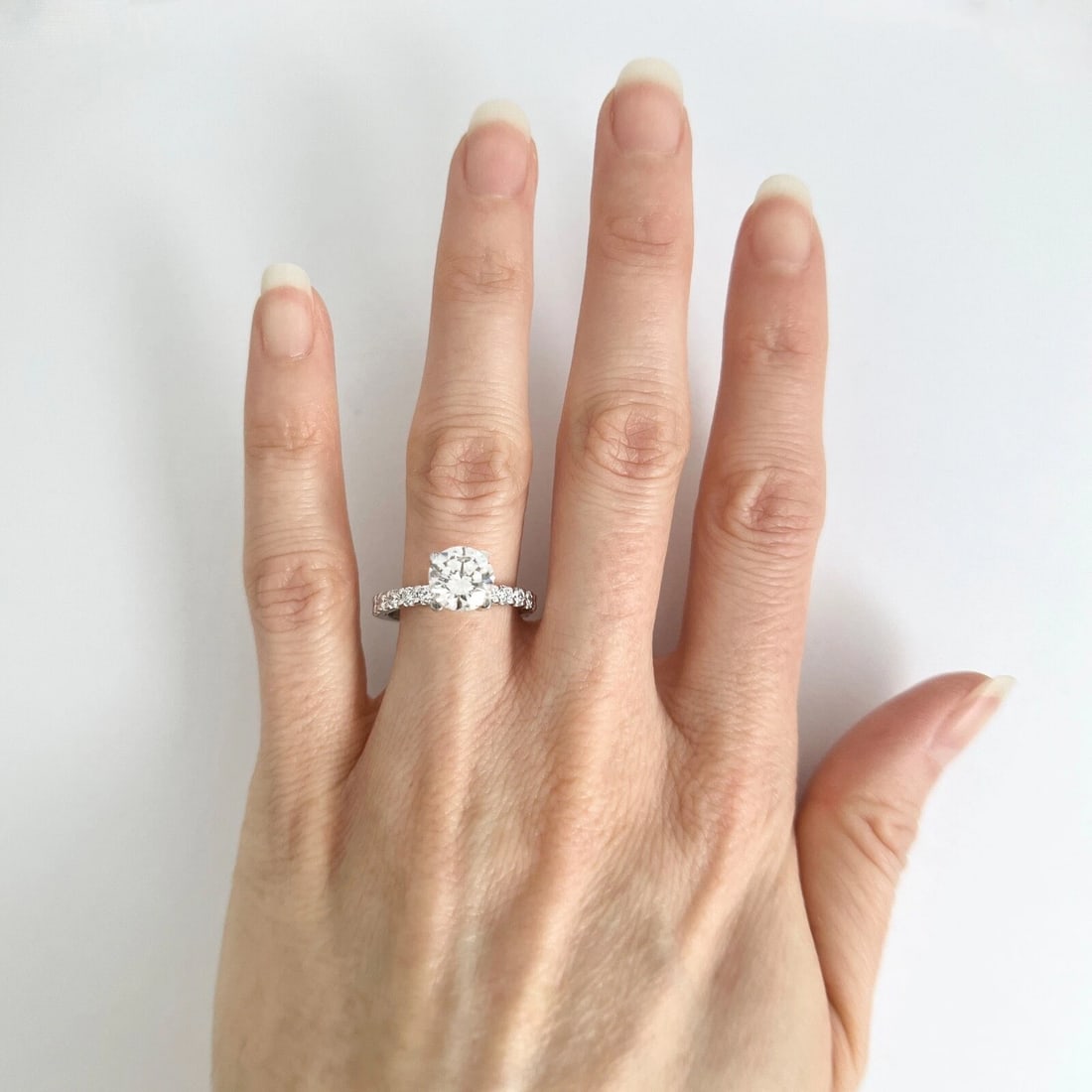 4-Prong Diamond Band Engagement Ring Setting Mounting 14K White Gold .60 CTW - 4