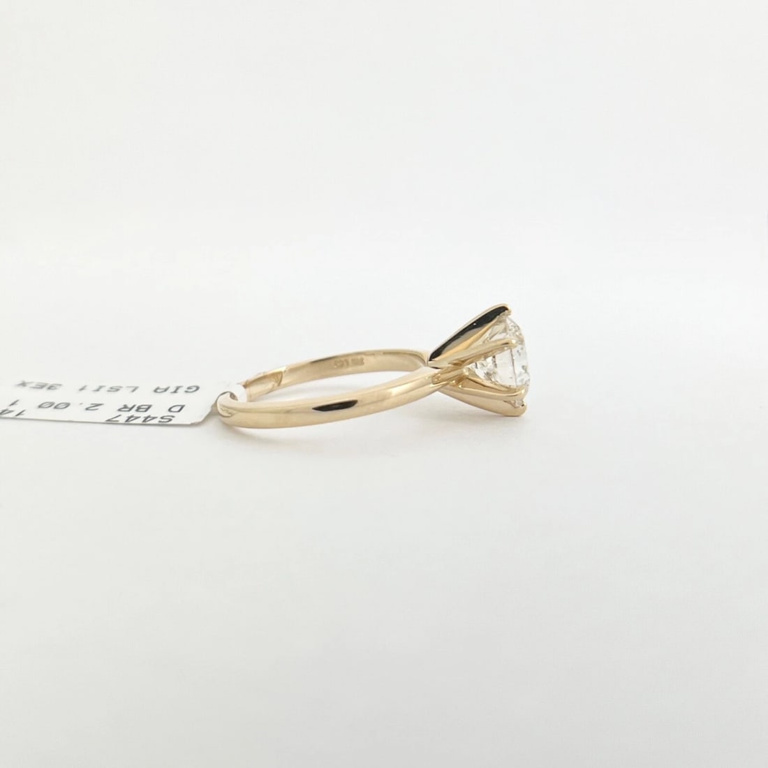 GIA Round Solitaire Diamond 6-Prong Engagement Ring 14K Yellow Gold, 2.00 CT - 10