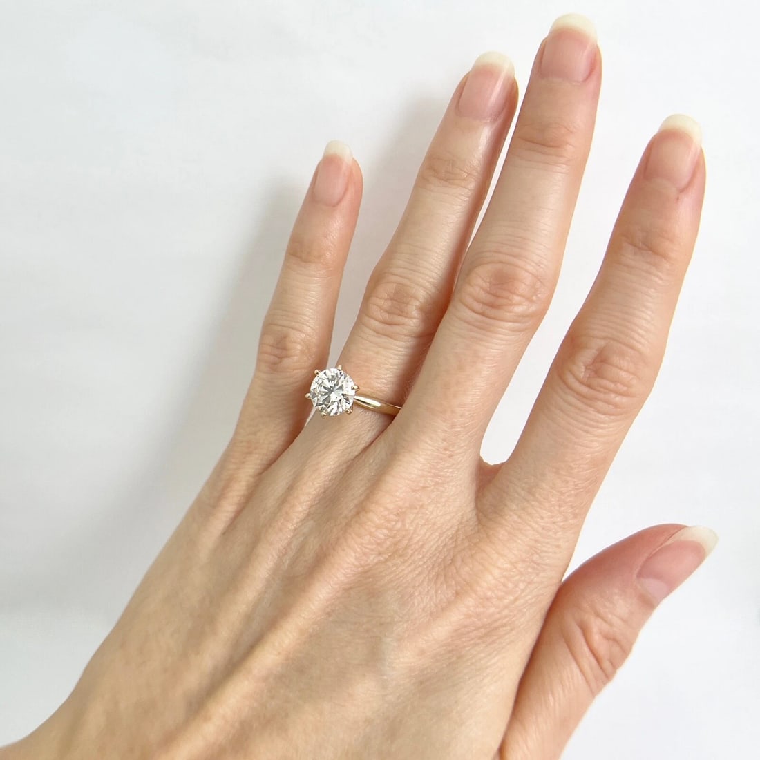 GIA Round Solitaire Diamond 6-Prong Engagement Ring 14K Yellow Gold, 2.00 CT - 7