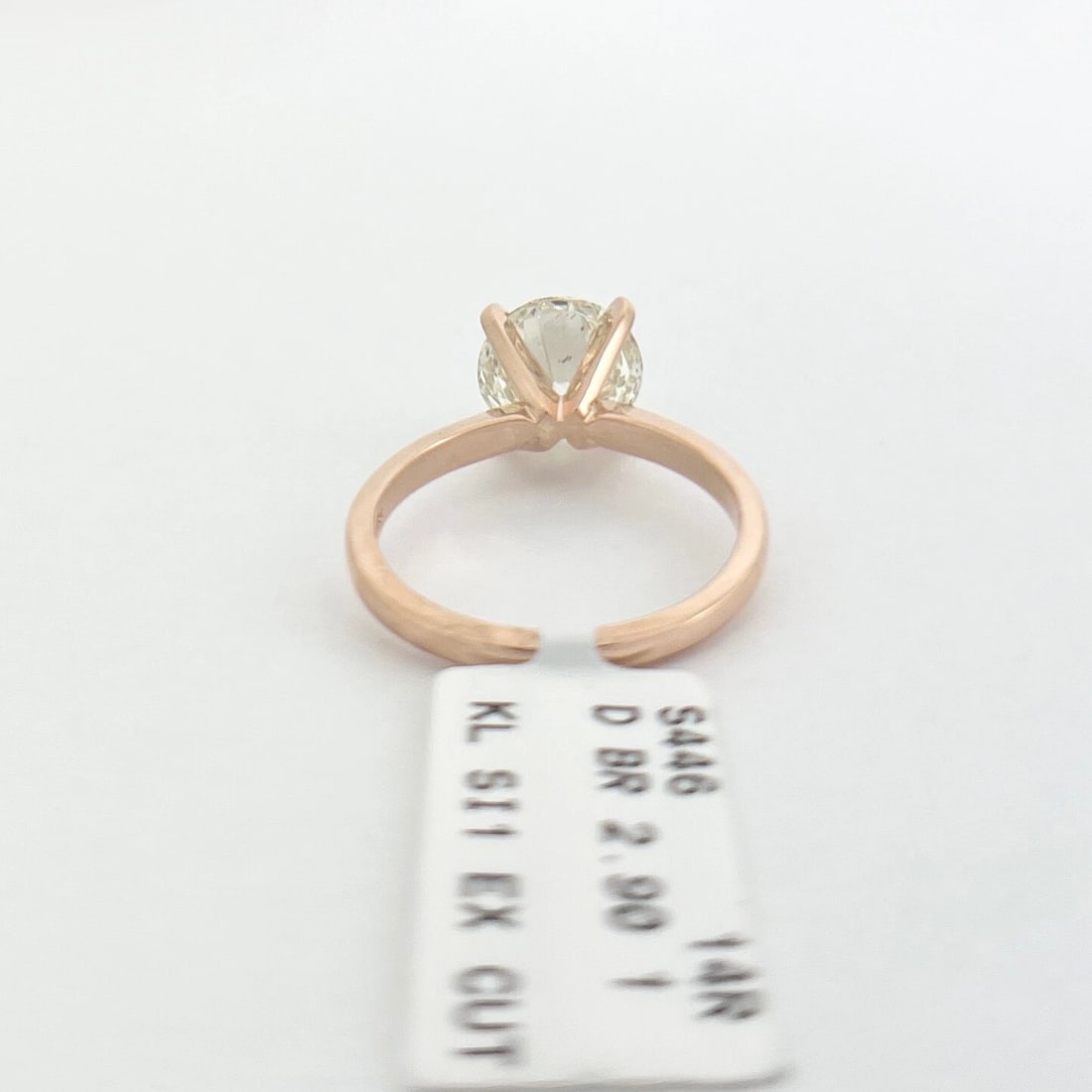 Round Solitaire Diamond 4-Prong Engagement Ring 14K Pink Rose Gold, 2.90 CT - 10
