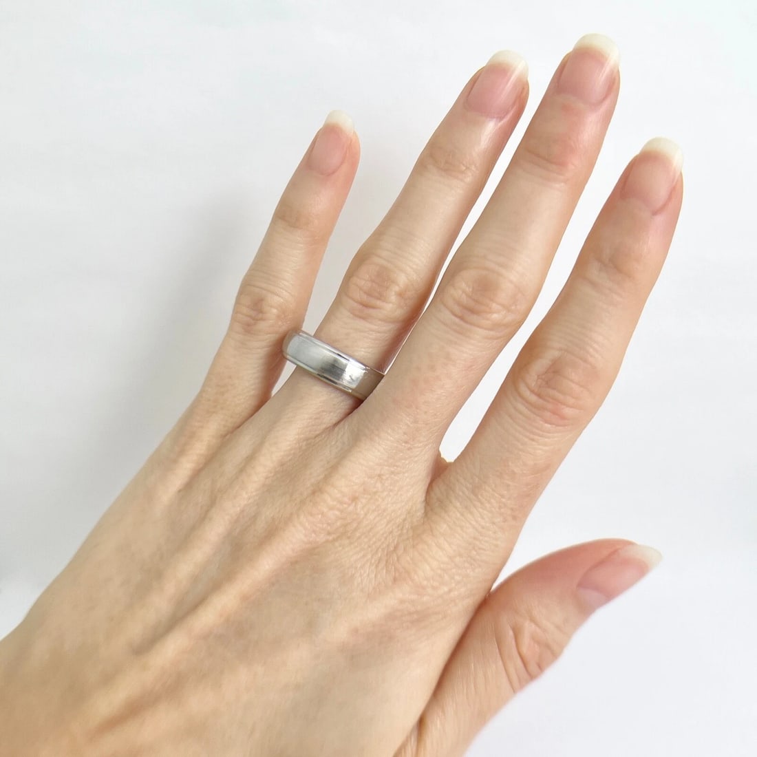 Men's Step Edge Wedding Band Ring Cobalt Chrome, Size 8, 6.1 mm - 4