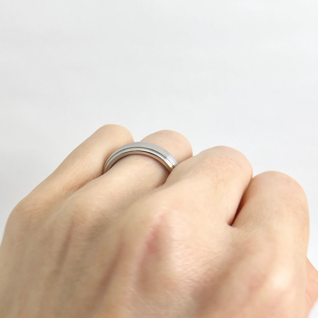 Men's Step Edge Wedding Band Ring Cobalt Chrome, Size 8, 6.1 mm - 6