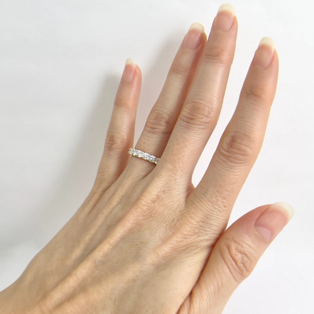 9-Stone Round Diamond Wedding Band Ring Wedding 14K Yellow Gold Size 5.5, .86 TW - 6