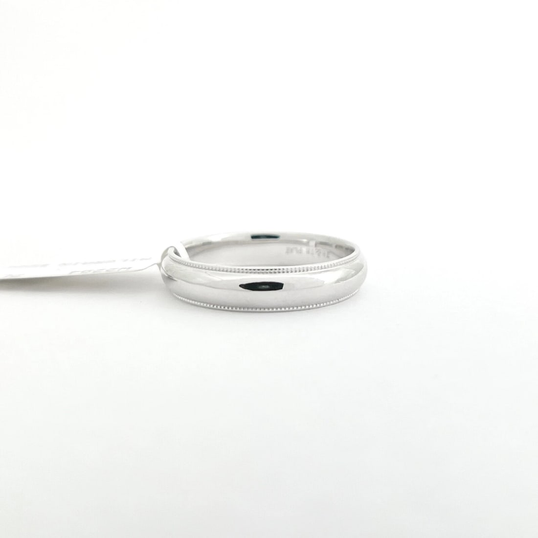 Men's Milgrain Edge Platinum Wedding Band Ring, Size 10.25, 4.5 mm - 7