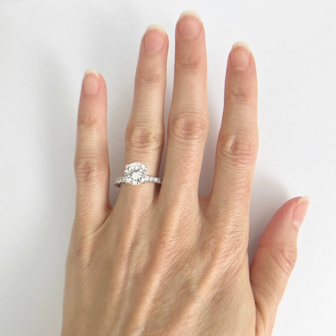 4-Prong Diamond Band Engagement Ring Setting Mounting 14K White Gold .66 CTW - 6