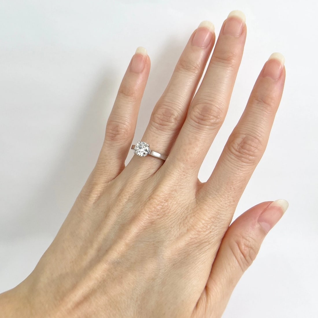 Round Solitaire Diamond Engagement Ring Platinum, 1.01 CT, 5.52 Grams - 5