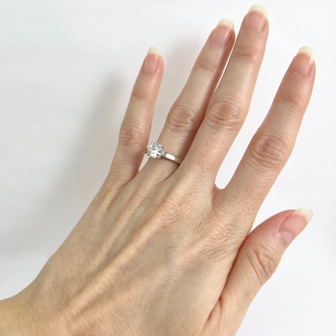 Round Solitaire Diamond Engagement Ring Platinum, 1.01 CT, 5.52 Grams - 6