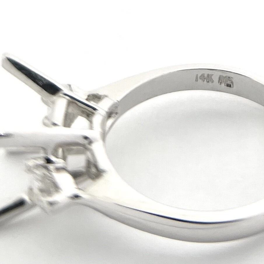 Heart Diamond Engagement Ring Setting Mounting 14K White Gold .33 CTW - 11