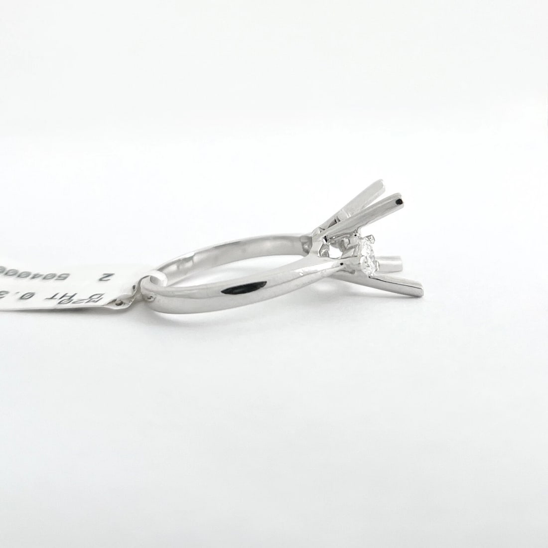 Heart Diamond Engagement Ring Setting Mounting 14K White Gold .33 CTW - 9