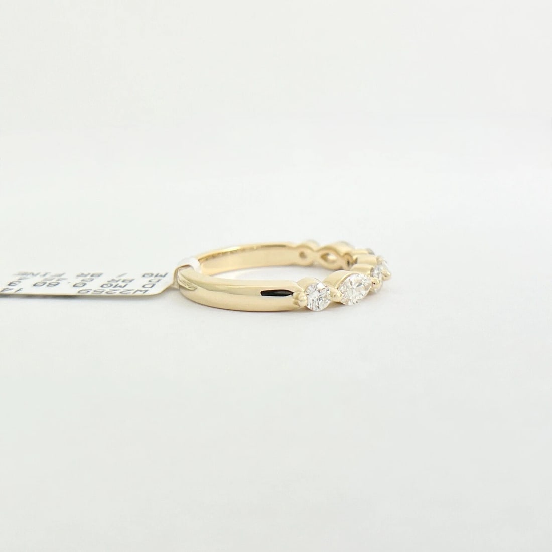 Marquise Round Diamond Wedding Band Anniversary Ring 14K Yellow Gold, 1.05 CTW - 10