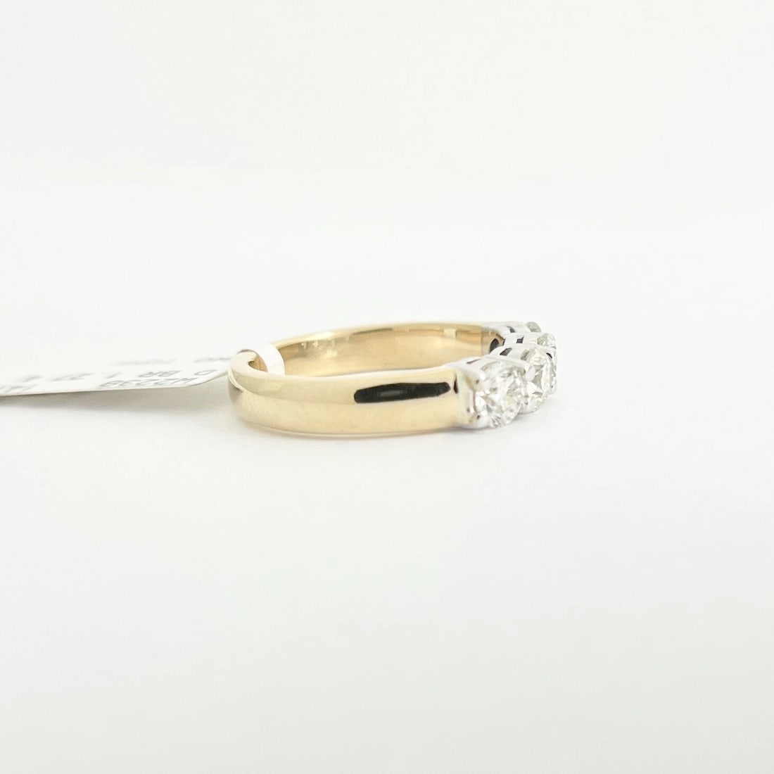 Two-Tone Round 4-Stone Diamond Wedding Band Ring 14K Yellow White Gold 1.27 CTW - 8