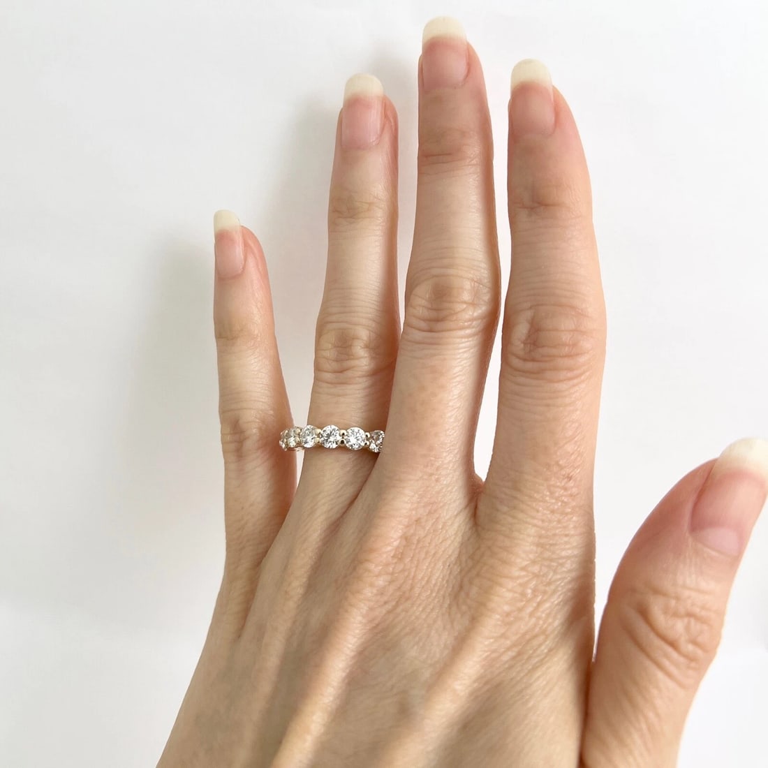 Round 7-Stone Diamond Wedding Band Ring 14K Yellow Gold 1.45 CTW - 3