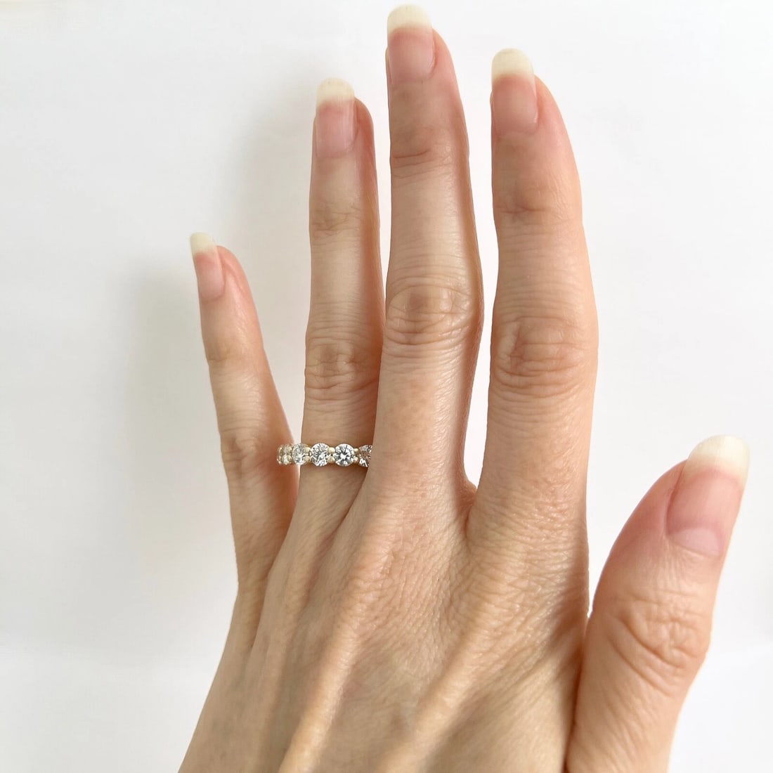 Round 7-Stone Diamond Wedding Band Ring 14K Yellow Gold 1.45 CTW - 4