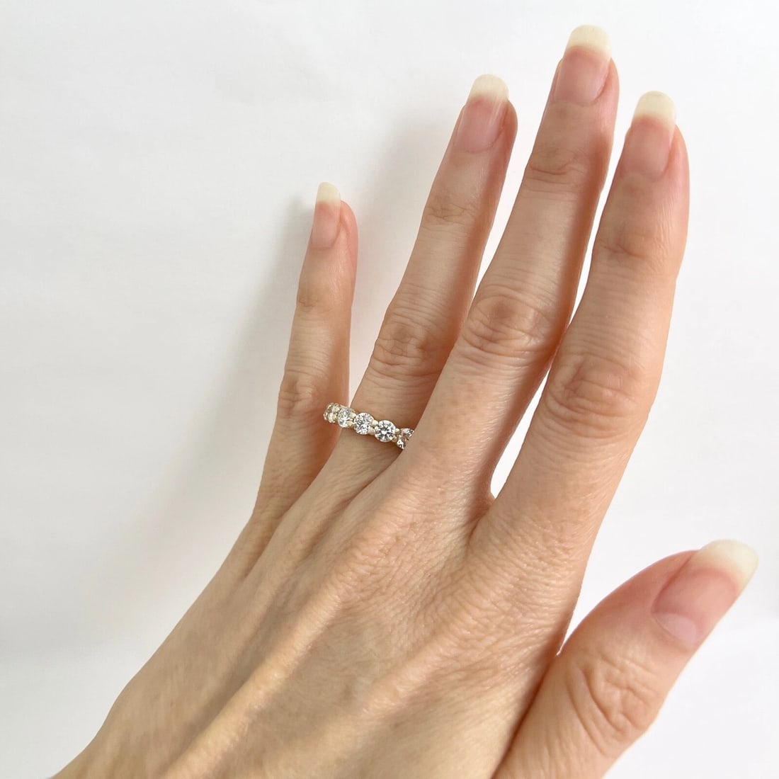 Round 7-Stone Diamond Wedding Band Ring 14K Yellow Gold 1.45 CTW - 6