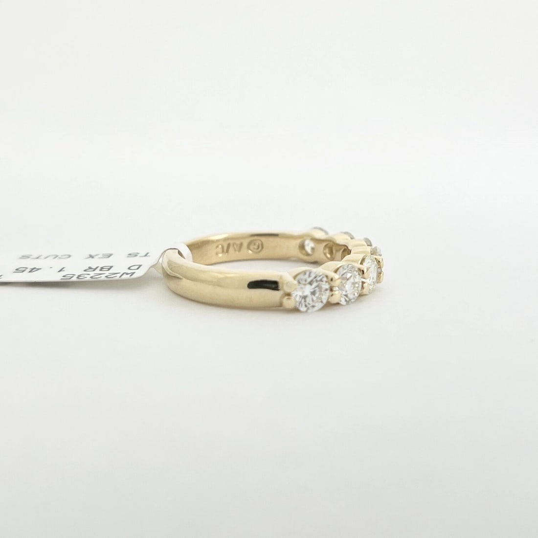 Round 7-Stone Diamond Wedding Band Ring 14K Yellow Gold 1.45 CTW - 8