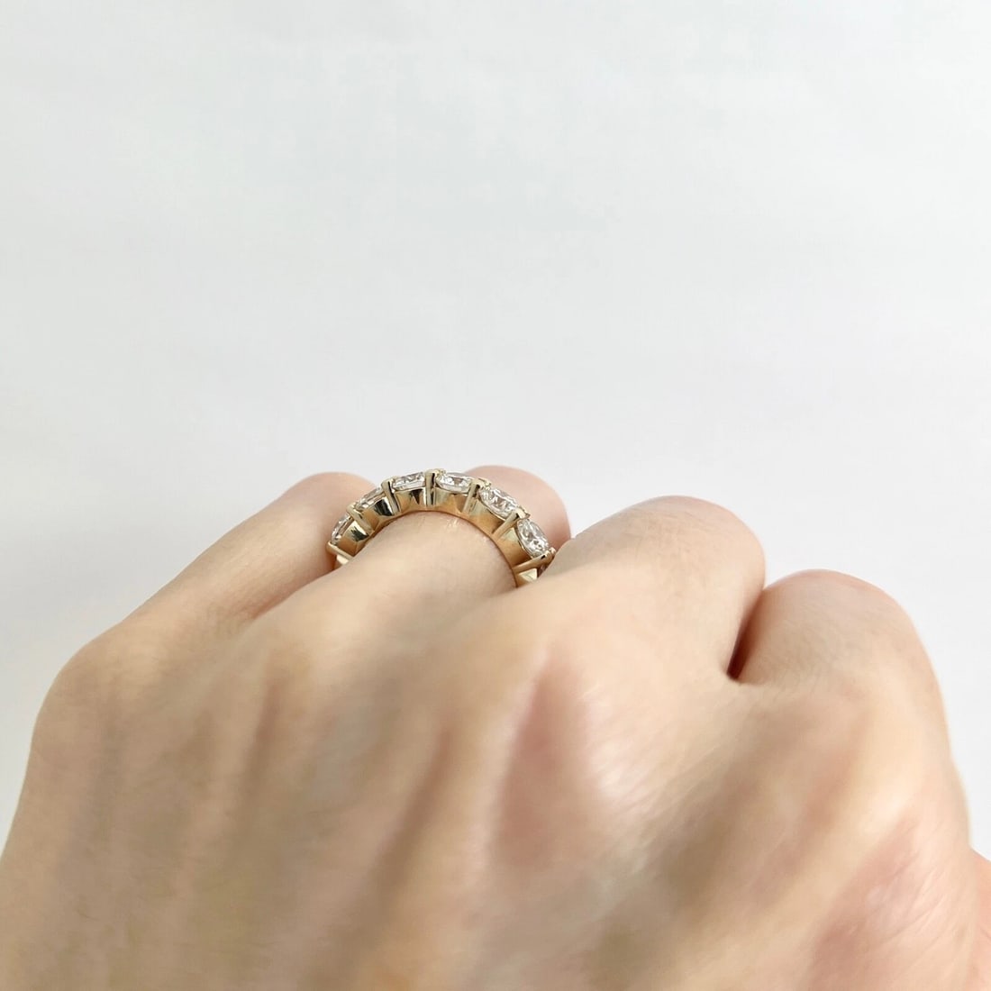 Round 7-Stone Diamond Wedding Band Ring 14K Yellow Gold 2.21 CTW - 8