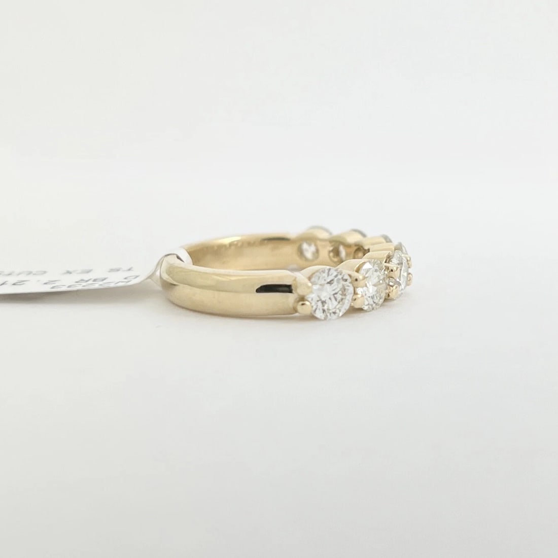 Round 7-Stone Diamond Wedding Band Ring 14K Yellow Gold 2.21 CTW - 9