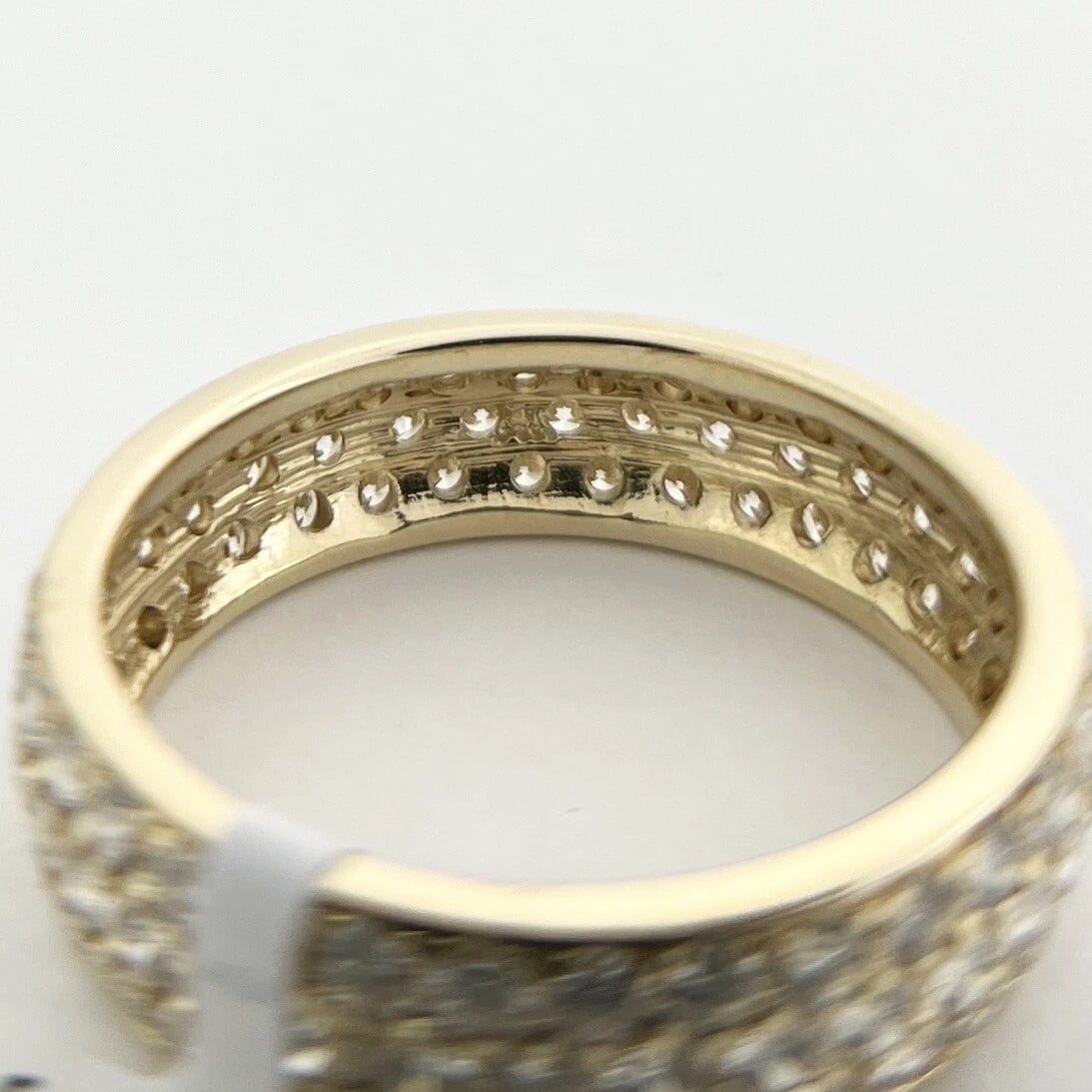 Men's Wide Pave Diamond Eternity Ring Wedding Band 14K Yellow Gold 2.47 CTW - 9