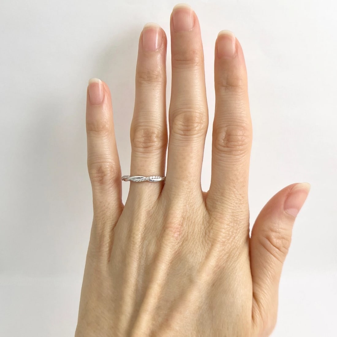 Diamond Infinity Twist Wedding Band Ring 14K White Gold .18 CTW, 2.49 Grams - 4