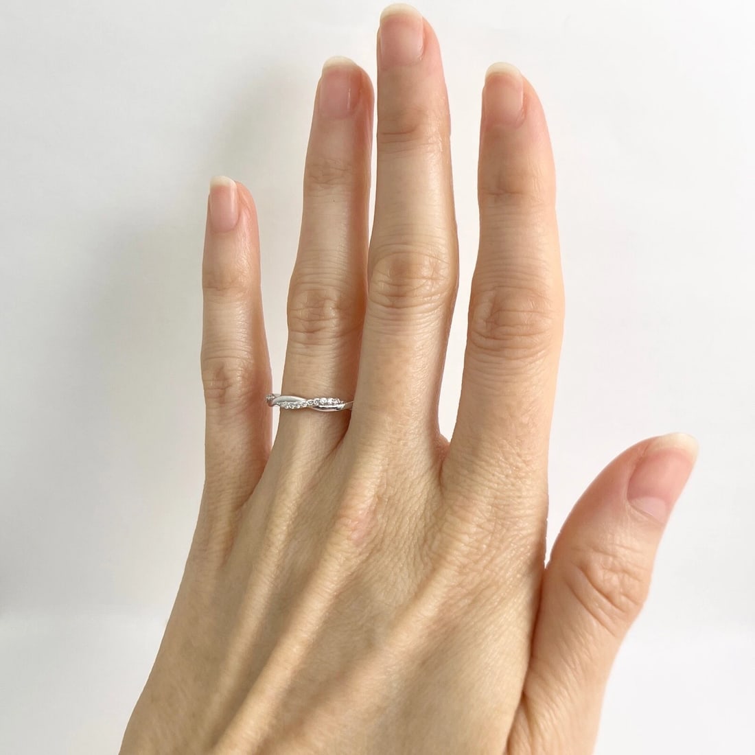 Diamond Infinity Twist Wedding Band Ring 14K White Gold .18 CTW, 2.49 Grams - 5