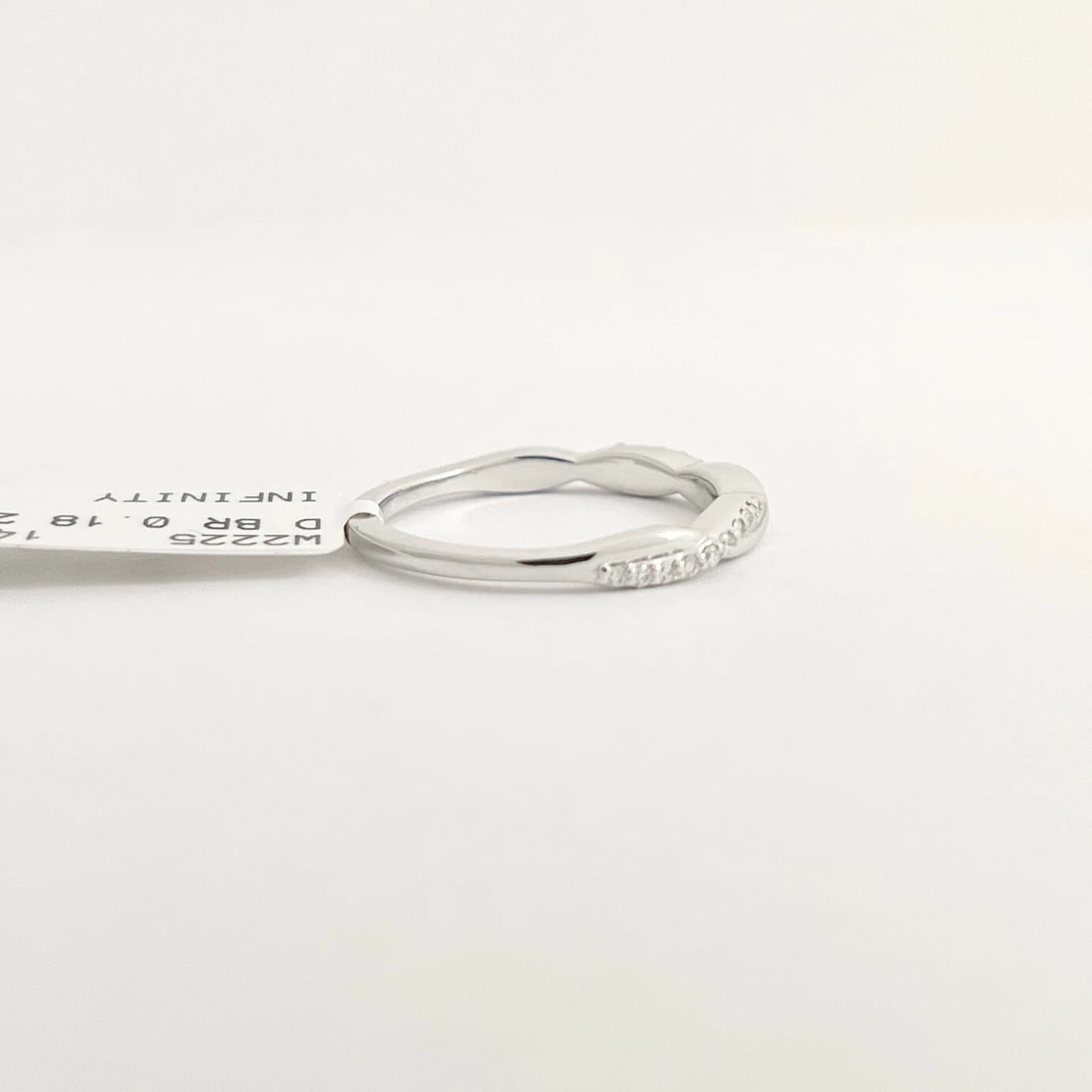 Diamond Infinity Twist Wedding Band Ring 14K White Gold .18 CTW, 2.49 Grams - 8