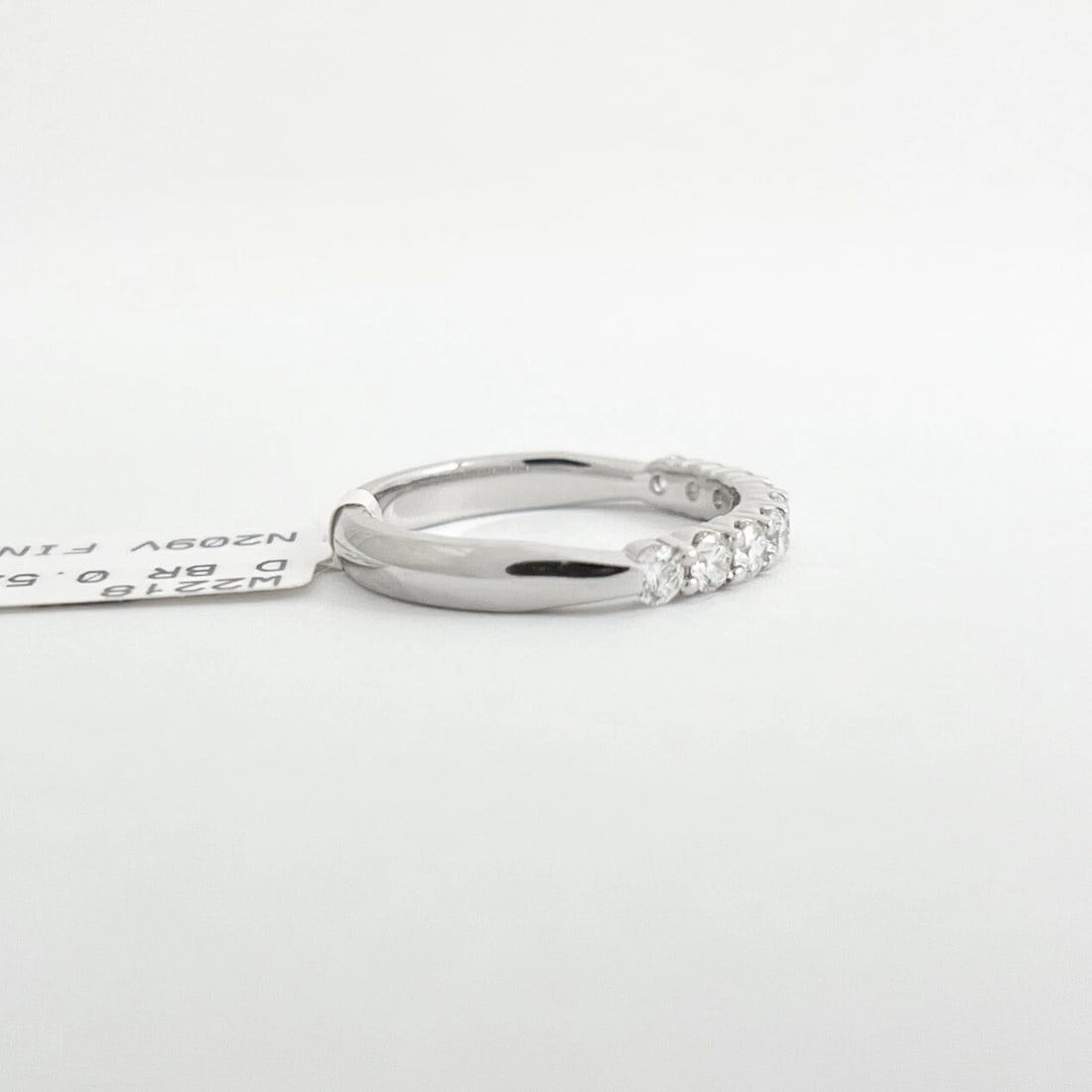 9-Stone Round Diamond Ring Wedding Band Platinum .52 CTW, Size 5 - 9