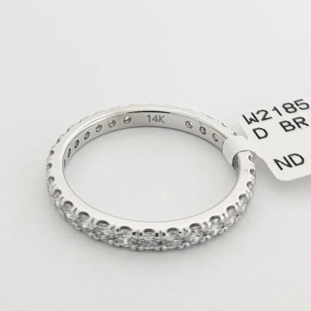Diamond Eternity Ring Wedding Band 14K White Gold .80 CTW, Size 6 - 10