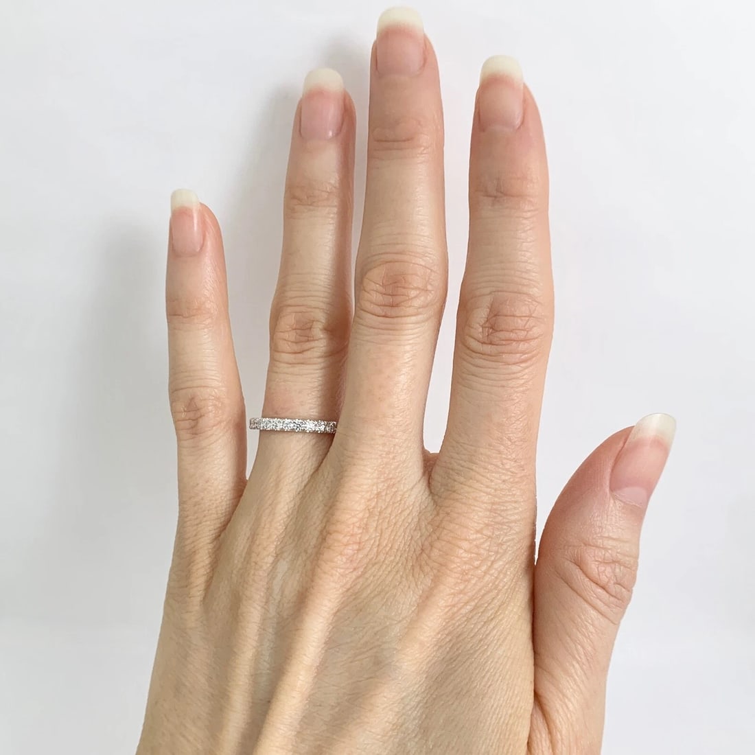 Diamond Eternity Ring Wedding Band 14K White Gold .80 CTW, Size 6 - 4