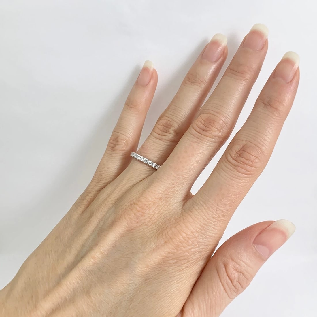 Diamond Eternity Ring Wedding Band 14K White Gold .80 CTW, Size 6 - 7