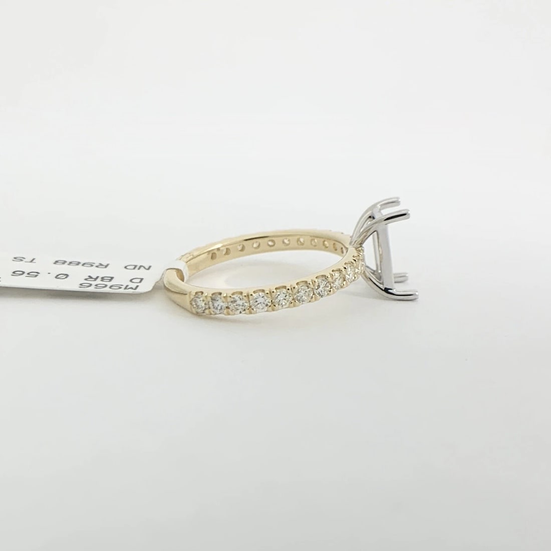 Emerald Cut Rectangle Diamond Engagement Ring Setting Mounting 14K Yellow Gold - 8