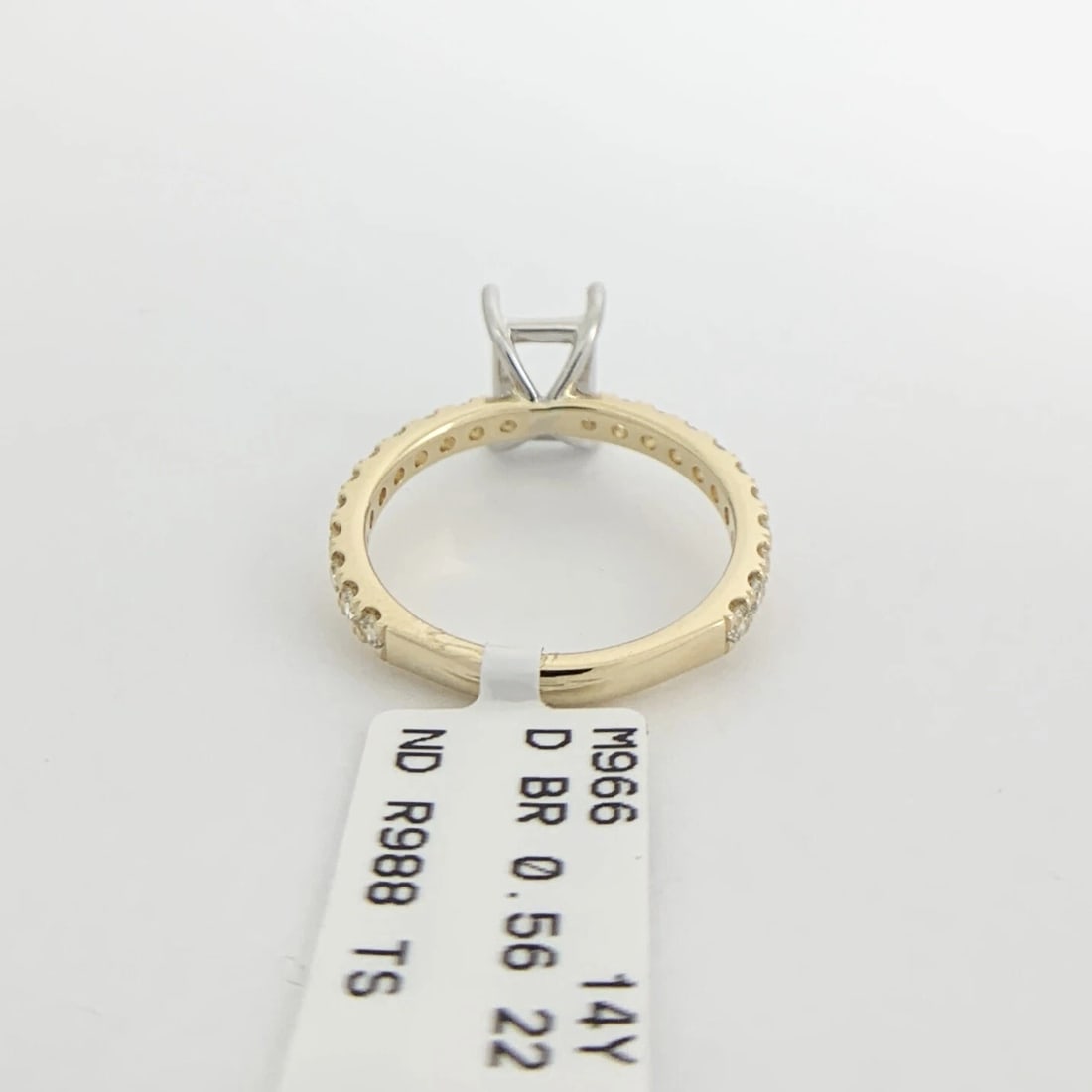 Emerald Cut Rectangle Diamond Engagement Ring Setting Mounting 14K Yellow Gold - 9