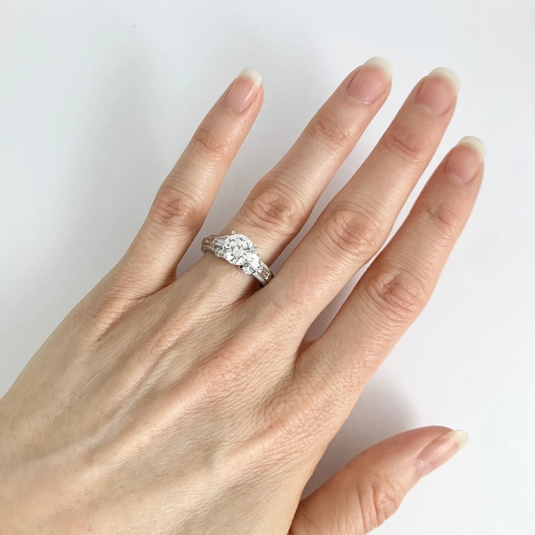 Marquise Diamond Textured Milgrain Engagement Ring Setting Mounting Platinum - 7