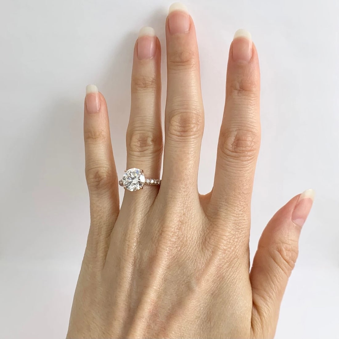 Ritani Pave Diamond Engagement Ring Setting Mounting 18K Pink Rose Gold - 6