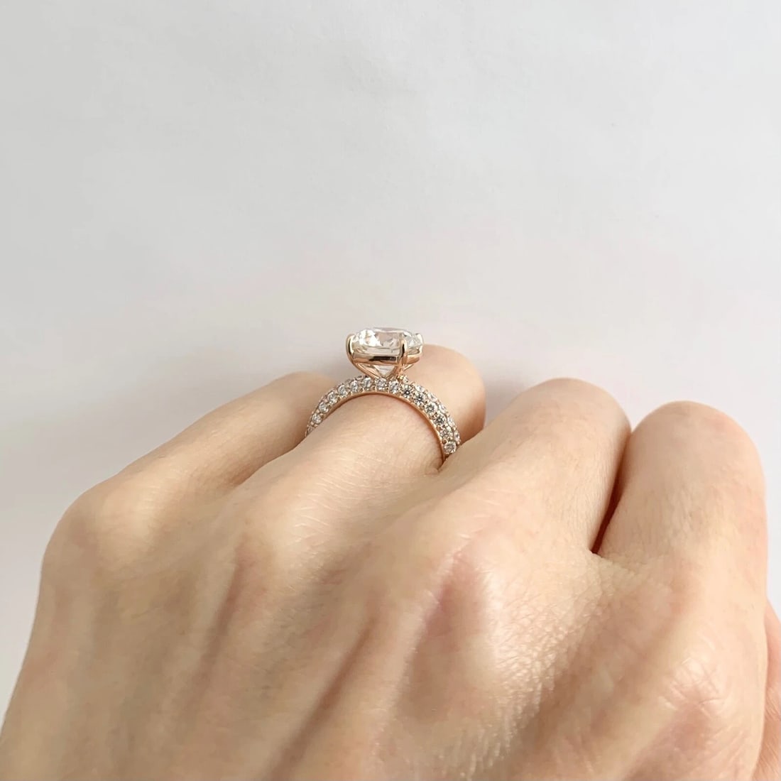 Ritani Pave Diamond Engagement Ring Setting Mounting 18K Pink Rose Gold - 9