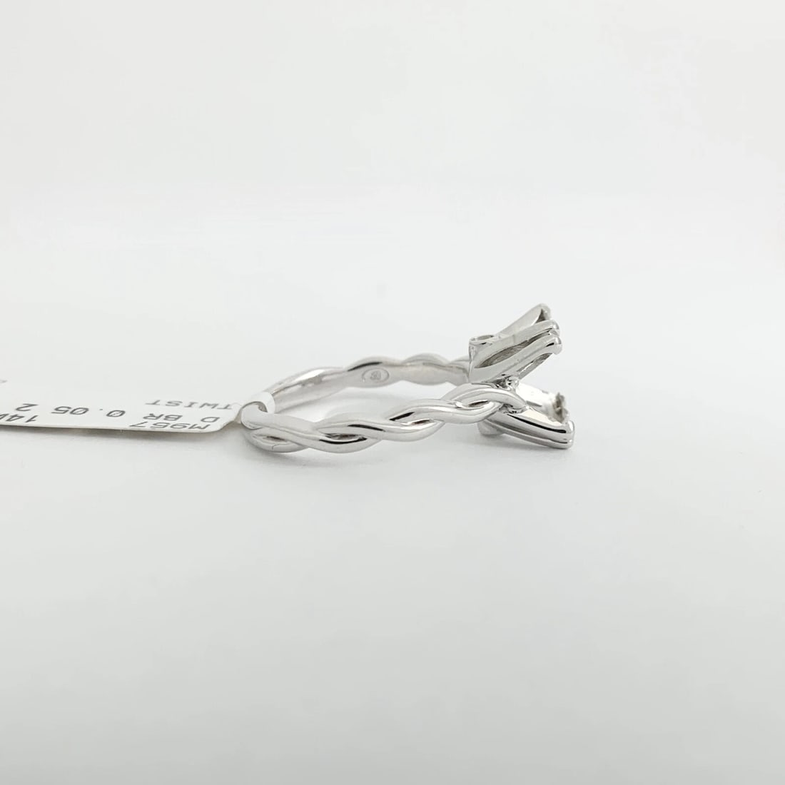 Twist Infinity Band Diamond Engagement Ring Setting Mounting 14K White Gold - 6