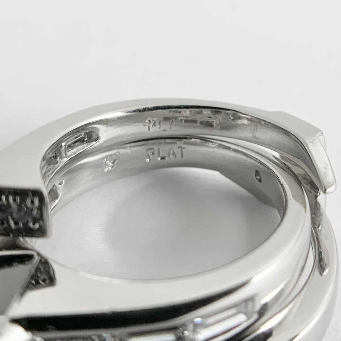 Interlocking Set Diamond Engagement Ring Mounting Wedding Band Platinum .96 CTW - 13