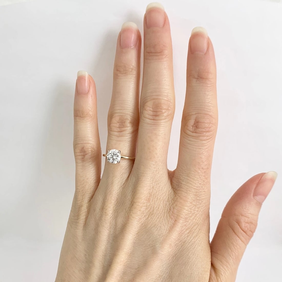 GIA Round Solitaire Diamond Thin Band Engagement Ring 14K Yellow Gold, 1.03 CTW - 6