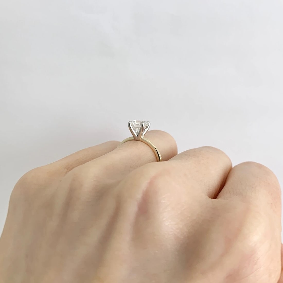 GIA Round Solitaire Diamond Thin Band Engagement Ring 14K Yellow Gold, 1.03 CTW - 7