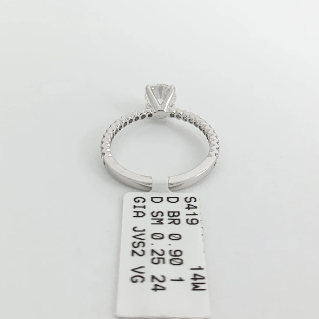 GIA Round Solitaire Diamond Thin Band Engagement Ring 14K White Gold, 1.15 CTW - 9